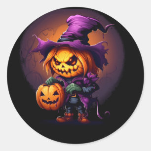 Pegatina Redonda diseño de asuy-cool-halloween