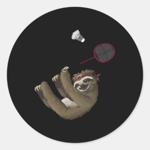 Pegatina Redonda Diseño De Badminton Gracioso Para Los Jugadores De