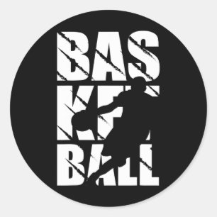 Pegatina Redonda Diseño de baloncesto para jugadores de baloncesto