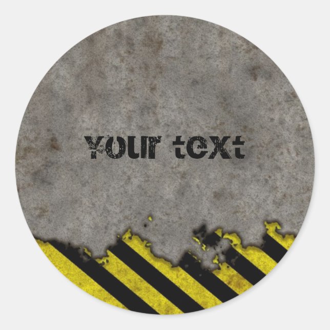 Pegatina Redonda Diseño de bandas peligrosas (Anverso)