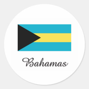 Pegatina Redonda Diseño de bandera de Bahamas