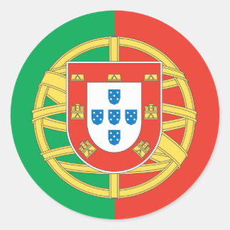 Pegatina Redonda Diseño de bandera de Portugal