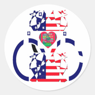 Pegatina Redonda Diseño de bandera nacional Ar de EE. UU. Esperanza