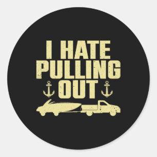 Pegatina Redonda Diseño De Barco Gracioso Para Hombres Mujeres Cami