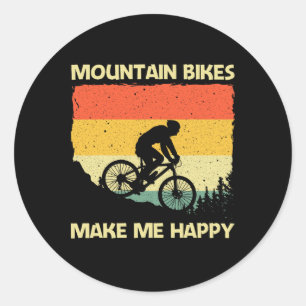Pegatina Redonda Diseño de bicicleta de montaña para hombres y muje