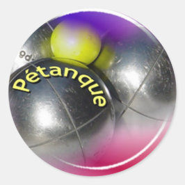 Pegatina Redonda Diseño de bolas de Petanque