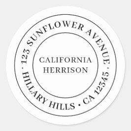 Pegatina Redonda Diseño de borde simple moderno minimalista