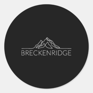 Pegatina Redonda Diseño de Breckenridge Skip Retro Athlete