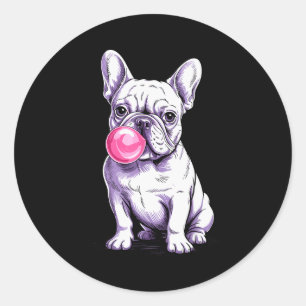 Pegatina Redonda Diseño de Bulldog Francés para hombres y mujeres B