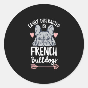Pegatina Redonda Diseño De bulldog Para Un Propietario Francés