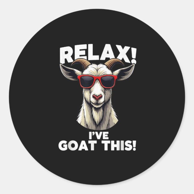 Pegatina Redonda Diseño De Cabra Para Hombres Mujeres Diversión Dom (Anverso)