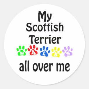 Pegatina Redonda Diseño de caminatas territoriales en Escocia