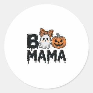 Pegatina Redonda Diseño de camiseta Boo Mama Halloween Fantasma Cal