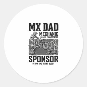 Pegatina Redonda Diseño de camiseta de compañero de motocross Vinta