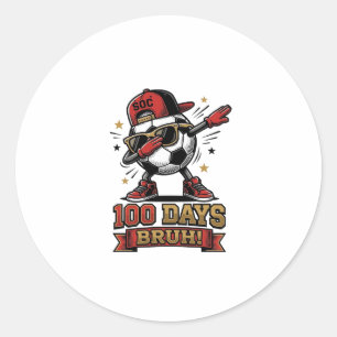 Pegatina Redonda Diseño de camiseta de fútbol Dabbing de 100 días B