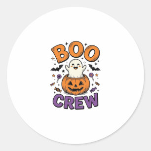Pegatina Redonda Diseño de camiseta de Halloween de calabaza fantas