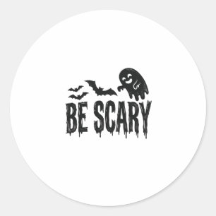 Pegatina Redonda Diseño de camiseta de Halloween de murciélago fant