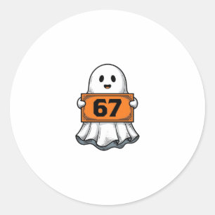 Pegatina Redonda Diseño de camiseta de Halloween Vintage Ghost Numb