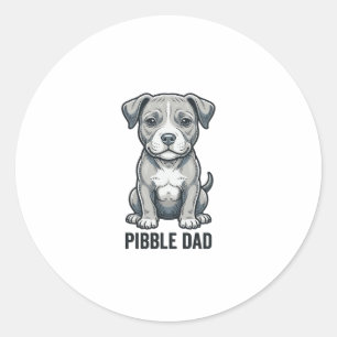 Pegatina Redonda Diseño de camiseta de perro con grabado vintage Pi