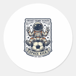 Pegatina Redonda Diseño de camiseta de signo de paz de fútbol de as