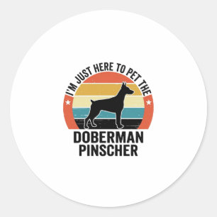 Pegatina Redonda Diseño de camiseta para amantes de perros Doberman