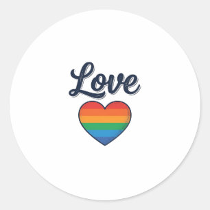 Pegatina Redonda Diseño de camiseta vectorial de orgullo de corazón