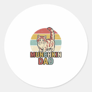 Pegatina Redonda Diseño de camiseta vectorial para papá Munchkin am