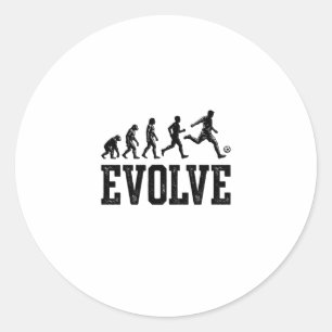 Pegatina Redonda Diseño de camiseta vectorial vintage de evolución 