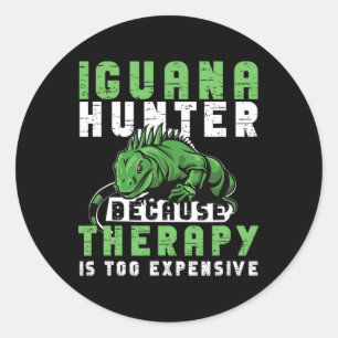 Pegatina Redonda Diseño De Caza De Iguana Para El Cazador De Iguana