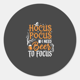 Pegatina Redonda Diseño de cerveza Hocus Pocus Halloween_1