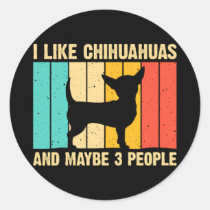 Pegatina Redonda Diseño de chihuahua lindo para mujeres niños hombr