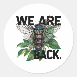 Pegatina Redonda diseño de cigarras