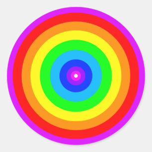 Pegatina Redonda Diseño de círculo arco iris-40686