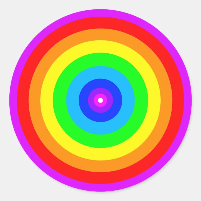 Pegatina Redonda Diseño de círculo arco iris-40686 (Anverso)