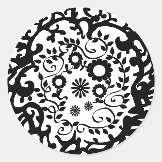 Pegatina Redonda Diseño de círculo de bonito (Anverso)