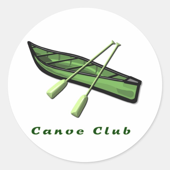 Pegatina Redonda Diseño de club de canoa (Anverso)