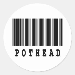 Pegatina Redonda diseño de código de barras de fumeta