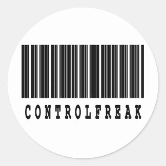 Pegatina Redonda diseño de código de barras freak de control
