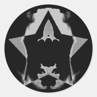 Pegatina Redonda Diseño de cohetes