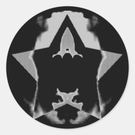 Pegatina Redonda Diseño de cohetes