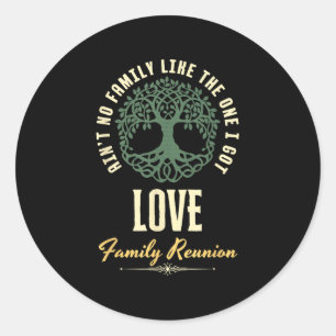 Pegatina Redonda Diseño de coincidencias de la Reunión Familiar 202