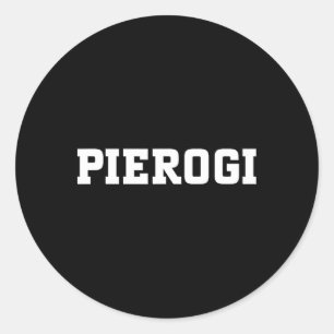Pegatina Redonda Diseño de comida Pierogi para hombres mujeres niño