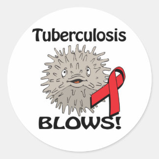 Pegatina Redonda Diseño de conciencia sobre la tuberculosis