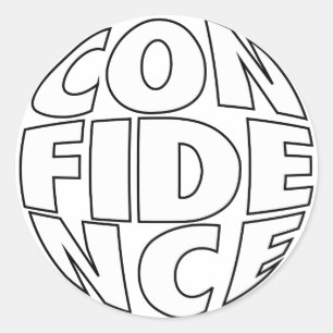 Pegatina Redonda Diseño de confianza #025