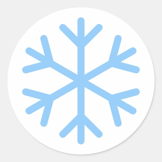 Pegatina Redonda Diseño de copo de nieve azul (Anverso)