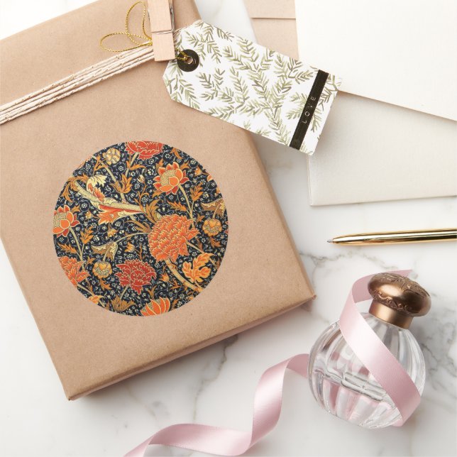 Pegatina Redonda Diseño de Cray, William Morris (Regalar)