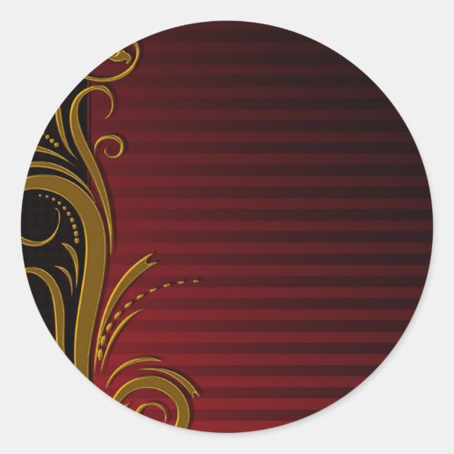 Pegatina Redonda Diseño de desplazamiento elegante (Anverso)