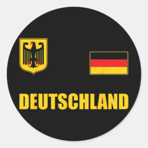 Pegatina Redonda Diseño de Deutschland Alemania Ropa Vestimenta Ban