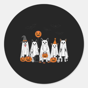 Pegatina Redonda Diseño de dibujos animados de calabaza linda de pe
