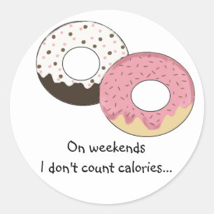 Pegatina Redonda Diseño de Donut Adorable con Frase